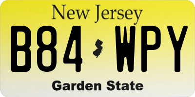 NJ license plate B84WPY