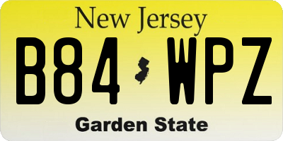 NJ license plate B84WPZ