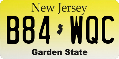 NJ license plate B84WQC