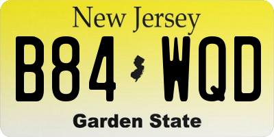 NJ license plate B84WQD