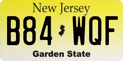 NJ license plate B84WQF