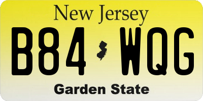 NJ license plate B84WQG