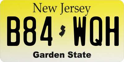 NJ license plate B84WQH