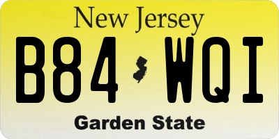 NJ license plate B84WQI