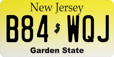 NJ license plate B84WQJ