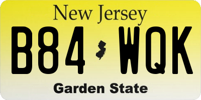 NJ license plate B84WQK