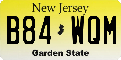 NJ license plate B84WQM