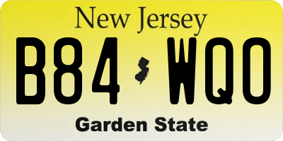 NJ license plate B84WQO