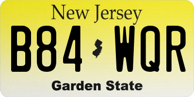 NJ license plate B84WQR