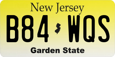 NJ license plate B84WQS