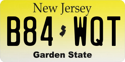 NJ license plate B84WQT