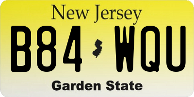 NJ license plate B84WQU