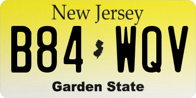 NJ license plate B84WQV