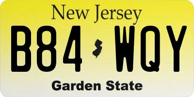 NJ license plate B84WQY