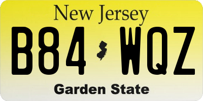 NJ license plate B84WQZ