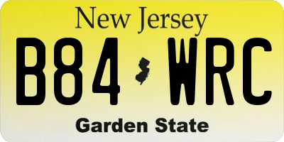NJ license plate B84WRC