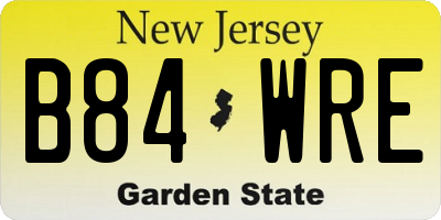 NJ license plate B84WRE