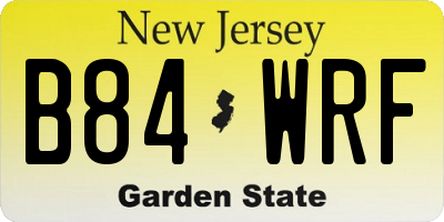 NJ license plate B84WRF