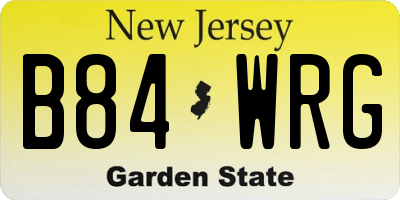 NJ license plate B84WRG
