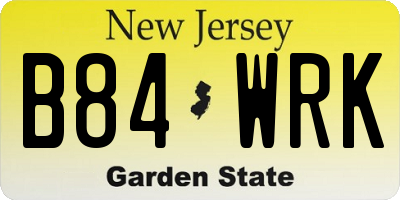 NJ license plate B84WRK