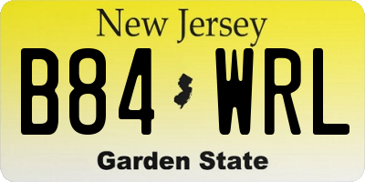 NJ license plate B84WRL