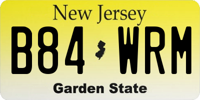 NJ license plate B84WRM