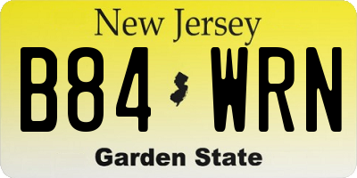 NJ license plate B84WRN
