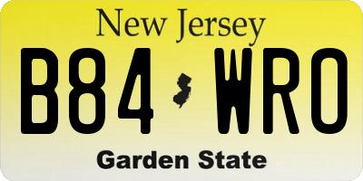 NJ license plate B84WRO