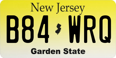 NJ license plate B84WRQ