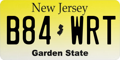 NJ license plate B84WRT