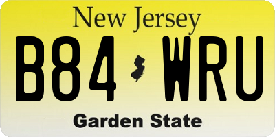 NJ license plate B84WRU