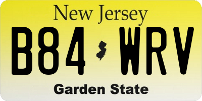 NJ license plate B84WRV