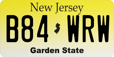 NJ license plate B84WRW