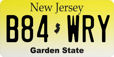 NJ license plate B84WRY