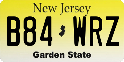 NJ license plate B84WRZ