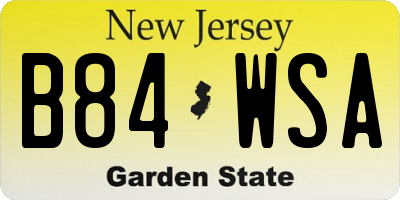 NJ license plate B84WSA