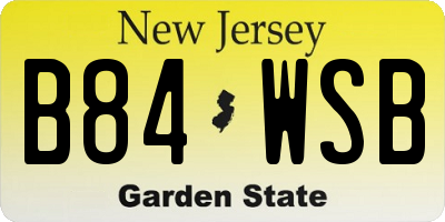 NJ license plate B84WSB
