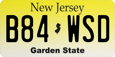 NJ license plate B84WSD