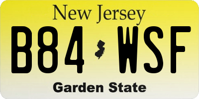 NJ license plate B84WSF