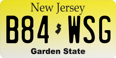 NJ license plate B84WSG
