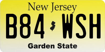 NJ license plate B84WSH