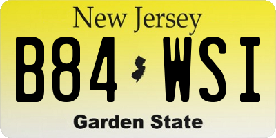 NJ license plate B84WSI