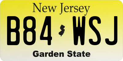 NJ license plate B84WSJ