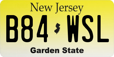 NJ license plate B84WSL