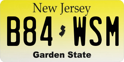 NJ license plate B84WSM