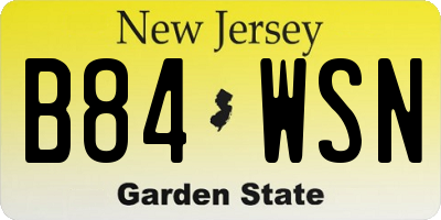 NJ license plate B84WSN