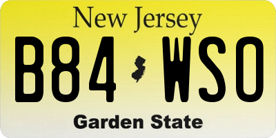 NJ license plate B84WSO