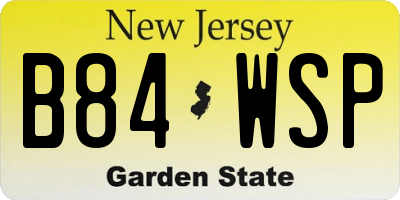 NJ license plate B84WSP