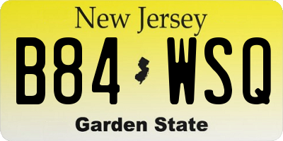 NJ license plate B84WSQ