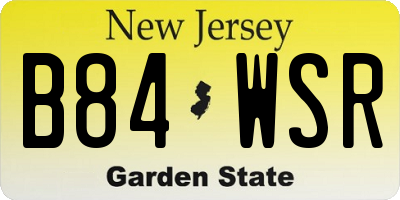 NJ license plate B84WSR